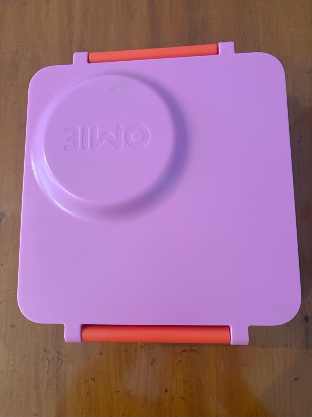 Omie Pink Bento Lunch Box with Orange Accents